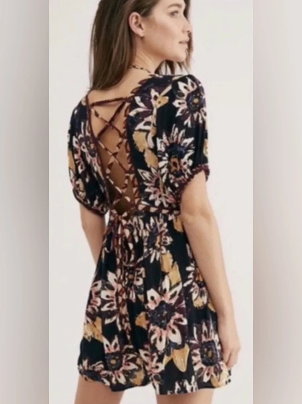 Free People Black On The Edge Romper / Mini Dress – XS – NWT